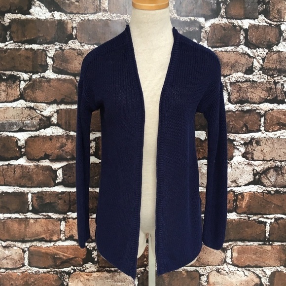 Trouve Nordstrom Cardigan Sweater Blue Cut Out Back XS - Picture 1 of 12